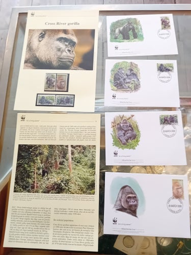 NIGERIA cross river gorilla WWF serie+fdc 4 stycken från 2008