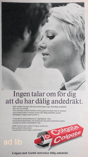 COLGATE TANDKRÄM, TIDNINGSANNONS REKLAM 1969