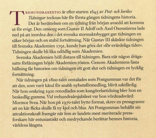 Världens äldsta: historien om Post- och Inrikes Tidningar