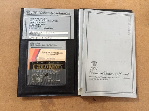 1984 Cadillac Cimarron Owner's Literature