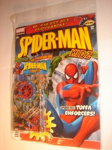 SPIDERMAN I ORIGINAL PLAST med leksak 2007 8 FLIPPERSPEL