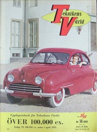 TEKNIKENS VÄRLD 1955/14.Saab 1956.Ford Vedette.Heinkel Tourist.Racertävling.