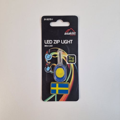 Asaklitts LED Zip Light med svensk flagga