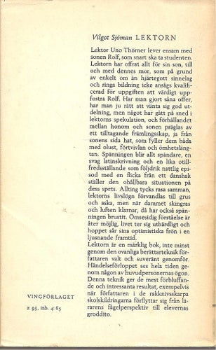 Vilgot Sjöman: Lektorn. En individualroman.