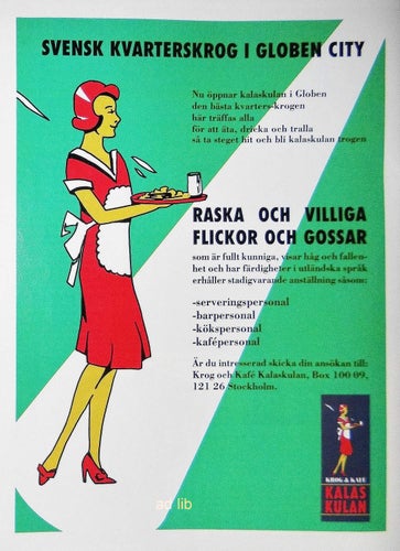 KALAS KULAN - SVENSK KVARTERSKROG I GLOBEN CITY, TIDNINGSANNONS 1989