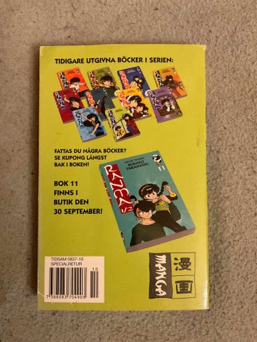 Ranma vol 10 - svenska manga anime fantasy rumiko takahashi inu yasha inuyasha