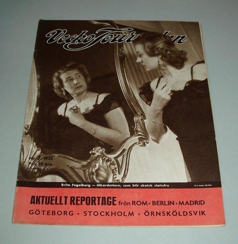 Vecko-Journalen nr 7 1944. Brita Fogelberg på framsidan.
