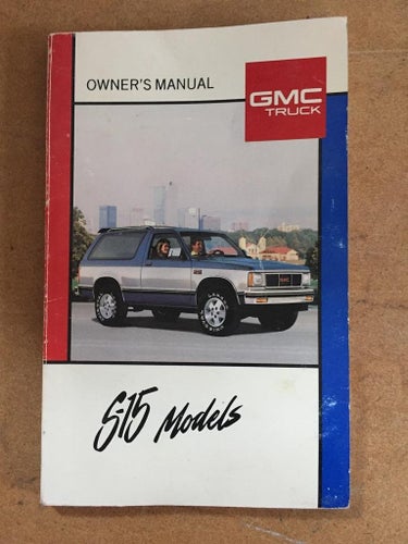 1989 GMC S-15 Models Owner's Manual