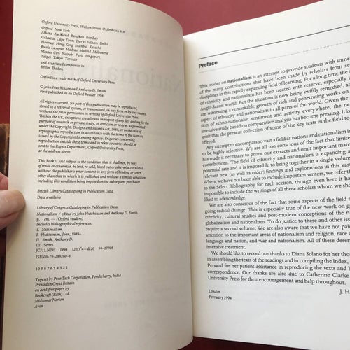 NATIONALISM John Hutchinson & Anthony D. Smith 1994