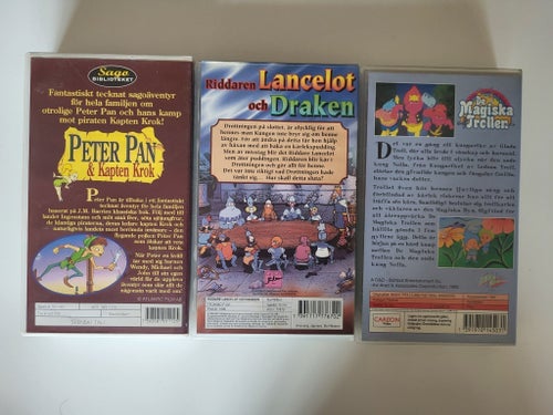 3st tecknade VHS filmer, Peter Pan, Riddaren Lacelot & De magiska trollen