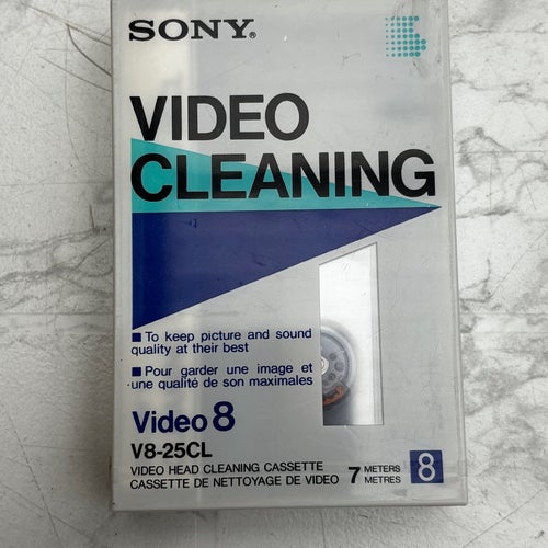OANVÄND/OÖPPNAD Sony Video 8 V8-25CL Videohuvudrengöringskassett
