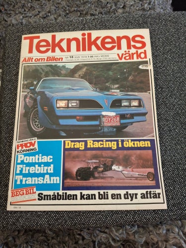 Tidningen Teknikens Värld från 1978, firebird,trans am, pontiac