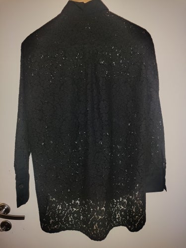 Zara svart lace blus, storlek M