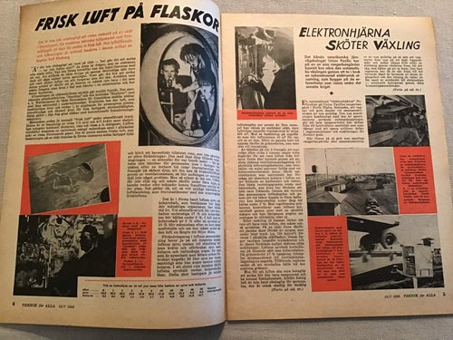 TEKNIK FÖR ALLA NR 15 1955 UNION PACIFIC,FLERON I MALMÖ TRAKTOR,DYKARE,DYK,