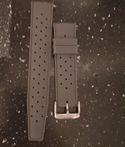 Grå 22mm fkm gummiarmband till klocka, 22mm
