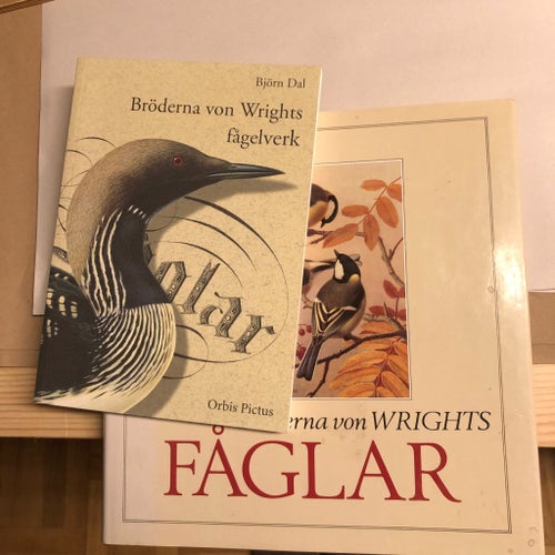 2 böcker om bröderna von Wrights Fågelverk Svenska Fåglar