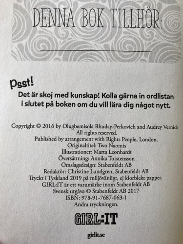 EN OVÄNTAD SYSTER Olugbemisola Rhuday-Perkovich & Audrey Vernick 2017