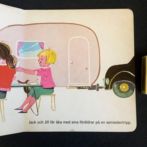 Jack och Jill på sommarlov. Småbarn/Retro/Hård bok/ Tygrygg/Vntage