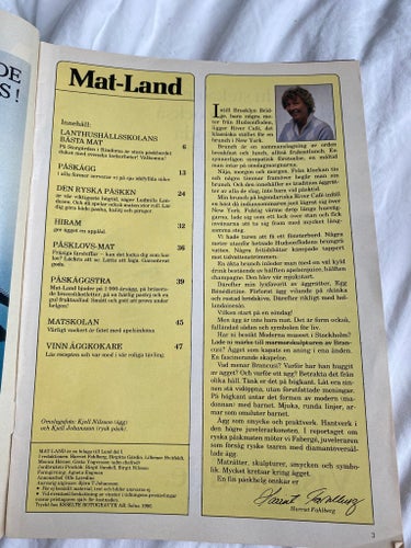 Mat-Land, bilaga Land 12, 1986, påsknummer, 48 sidor