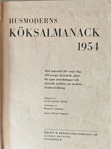 Husmoderns köksalmanack 1954