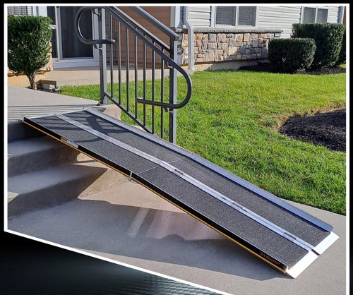 Rullstolsramp, handikappsramp, 215cm, ihopfällbar, Ny och oanvänd, fri frakt.