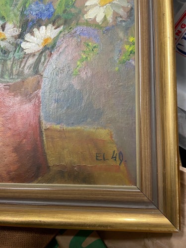 Stilleben av Evert Lundqvist olja 54 x 38 cm