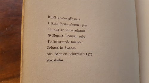 ''Vart ska du gå'' ''Ut'' / Kerstin Thornvall / Bonniers Förlag 1975