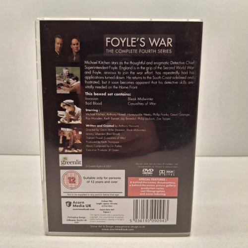 Foyle´s War Säsong 4 - Region 2, DVD-Box, Ingen Svensk text, Fint skick