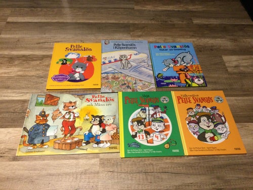 Pelle Svanslös 6st Böcker(1 Trippelbok) av Gösta Knutsson (Mycket Bra skick)