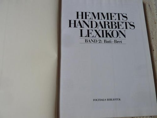 HEMMETS HANDARBETS LEXIKON, BAND 2, BOK