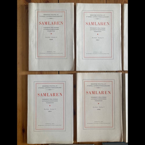 Tidskriften Samlaren, 13 häften 1950-1960 samt 1962 & 1983. 9 är osprättade.