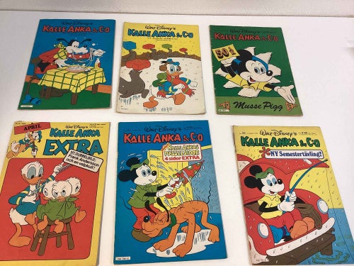 6 nr Kalle Anka 1978/1979- fina omslag-retro Disney