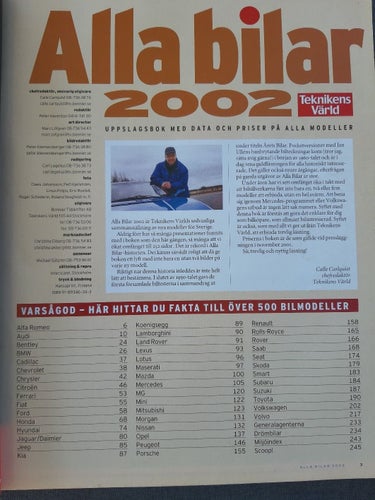 Alla bilar 2002 - bilkatalogen med årets alla bilar, från Teknikens Värld