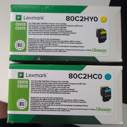 Lexmark 80C2HY0 och 80C2HC0 Tonerkassetter för CX410/CX510