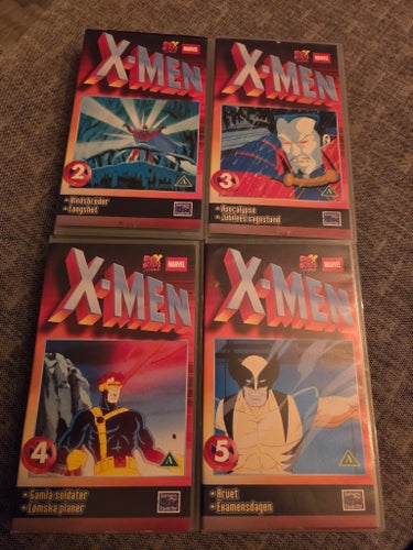 X-Men VHS-filmer - Volym 2, 3, 4 och 5