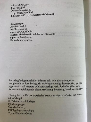 FÖRETAG I KRIS Bertil Oppenheimer mfl 2007