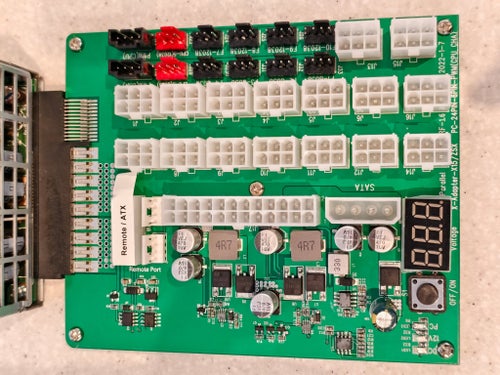 Dell 1850W PSU Nätagg Strömförsörjning, ATX breakout board, 4x 16AWG Kablar