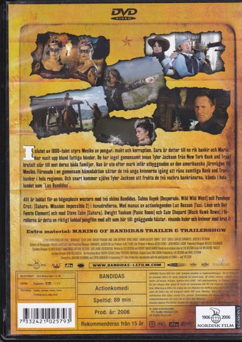 DVD / Bandidas / Salma Hayek, Penelope Cruz, Sam Shepard / Nära nyskick