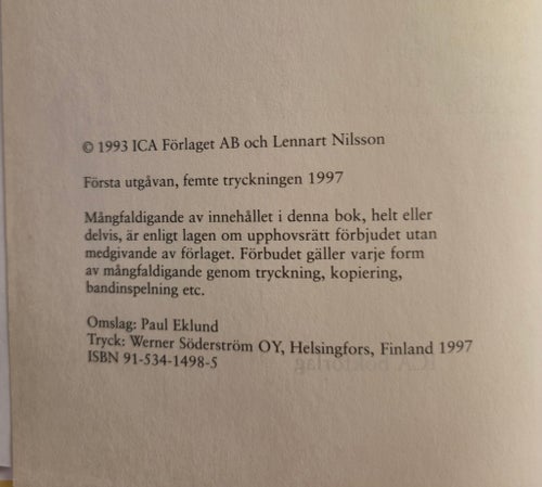 Korsordslexikon På totalt 1077sidor Vikt1,7Kg 1997 Lennart Nilsson Från A-Ö.