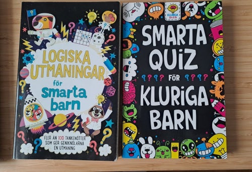 Böckerna Smarta quiz för kluriga barn & Logiska utmaningar för smarta barn