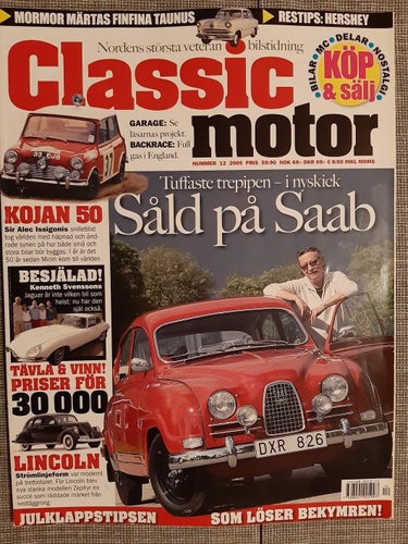 Classic Motor nr 12 2009: Saab Sport 1964, Mini 50 år, Jaguar E-Type, Ford 15 M