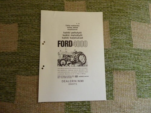 Ford traktor original reklam broschyr på finska