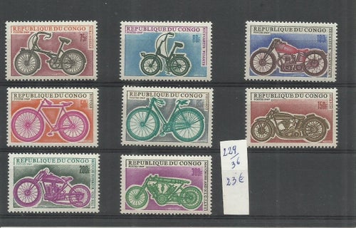 Kongo 1969 – Cyklar och motorcyklar – Komplett set, - MNH/**