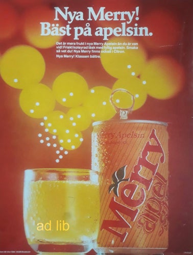 MERRY - MERRY APELSIN, REKLAMANNONS PRESSKLIPP 1978