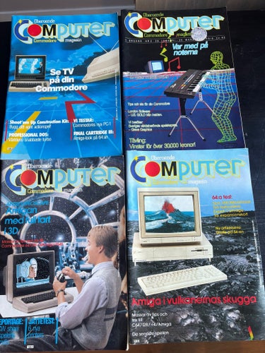 4 st Oberoende Computer Magazin 1987–1988 Commodore Amiga C64 C128