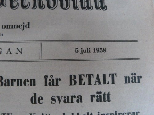 GRÖNKÖPINGS VECKOBLAD, 1958 JULI 5, TIDNING