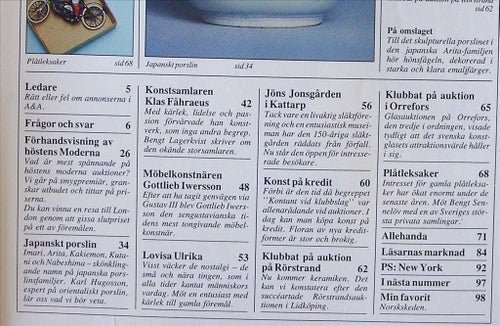Antik&Auktion 1988/11.Japanskt porslin Kattarp Gottlieb Iwersson Plåtleksaker