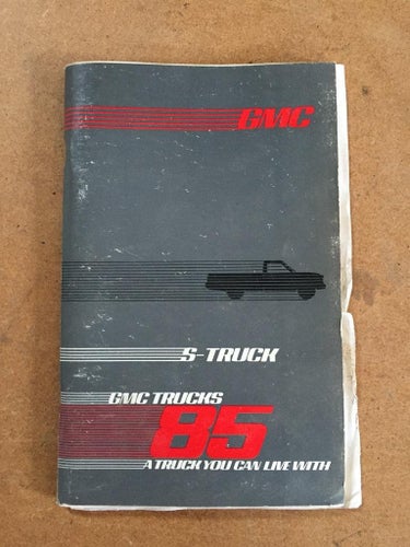 1985 GMC S-Truck Owner's & Driver's Manual