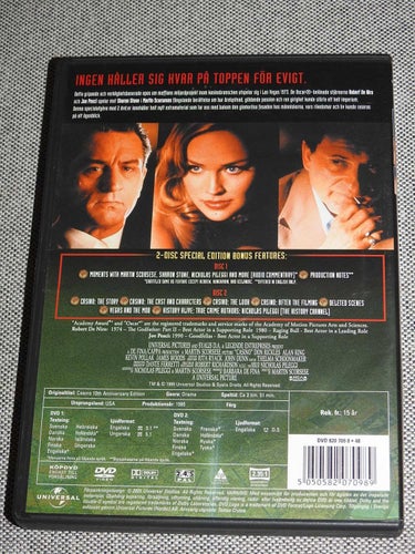 Casino DVD (2 disc) Maffia Collection Robert De Niro Sharon Stone Joe Pesci