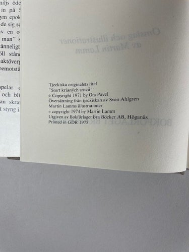De vackra rådjurens död, Ota Pavel, inbunden bok.